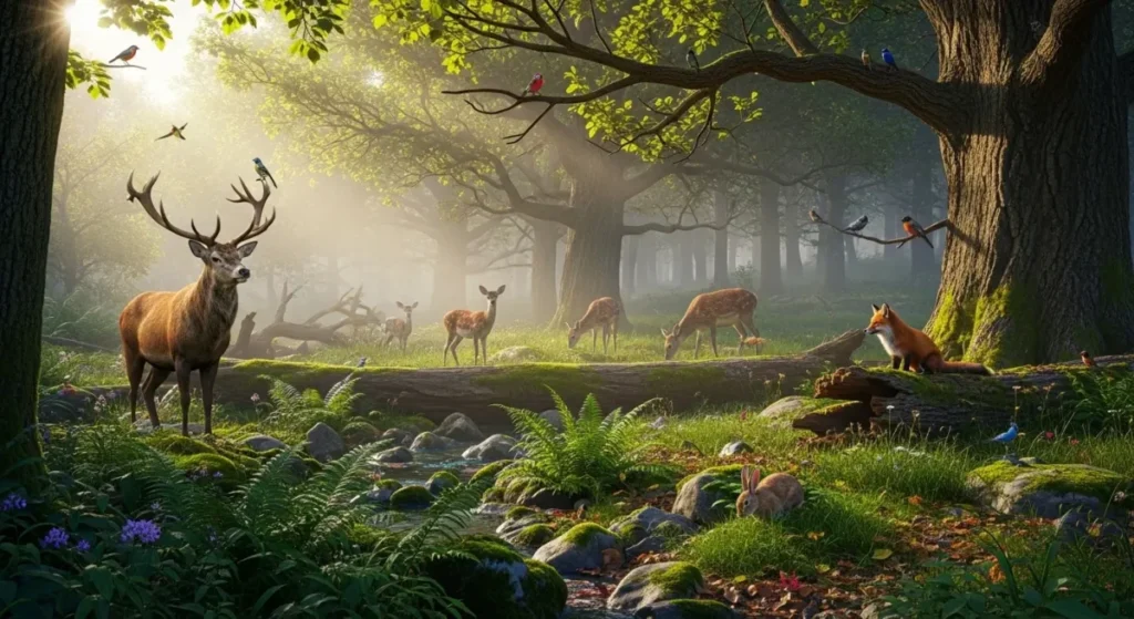 森の動物たちの画像