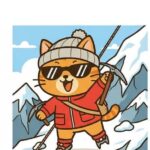 雪山を登るネコ